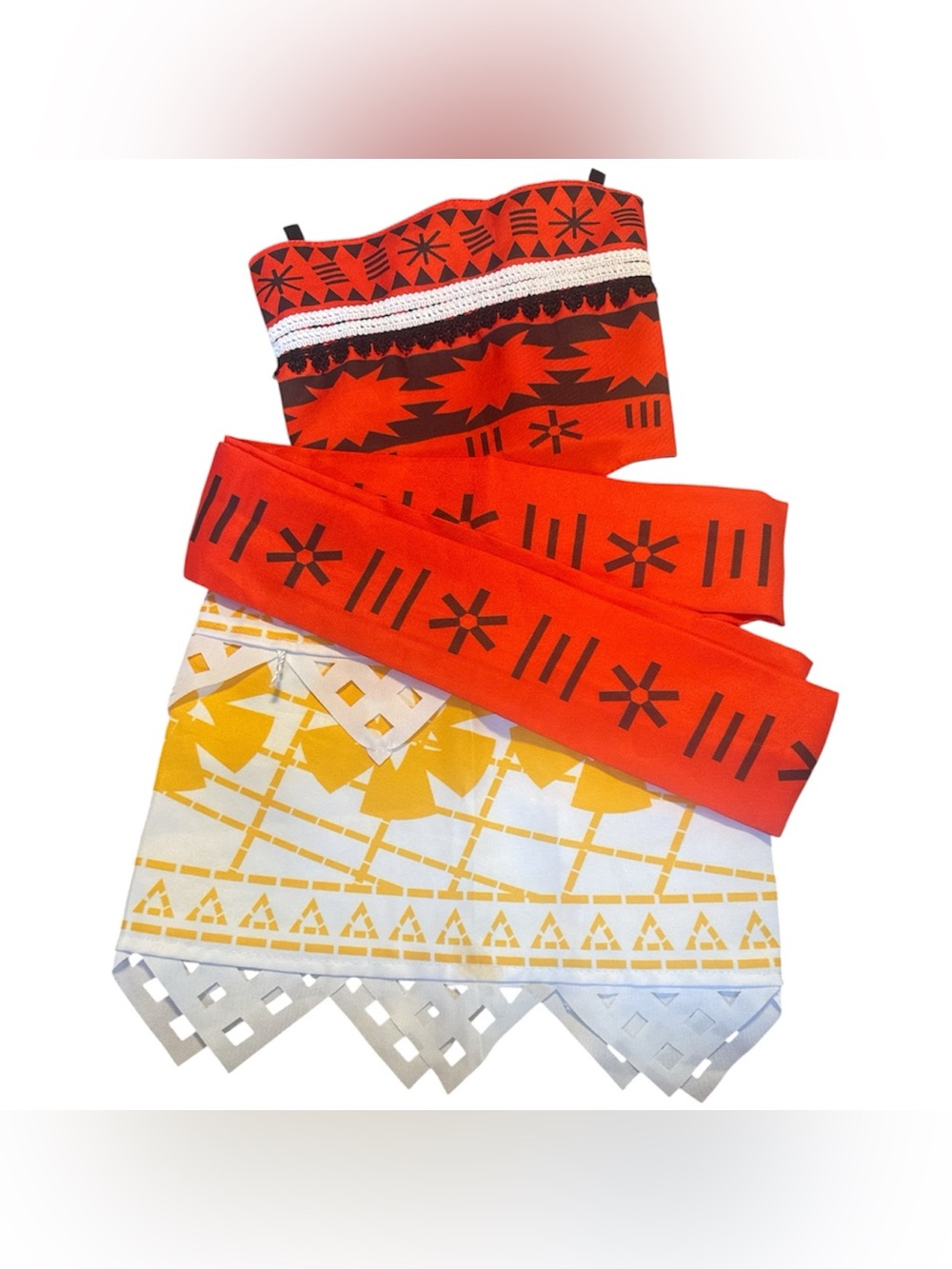 Kids Tribal Print Sash and Skirt Moana set